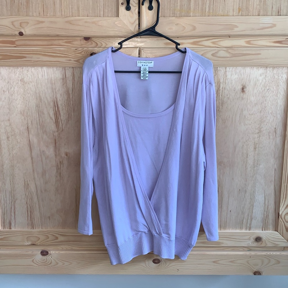 Covington Purple Double-Look Pullover Sweater Siz… - image 1